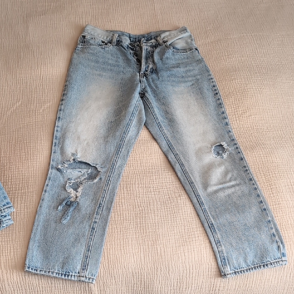 Light Blue Distressed Men's Jeans